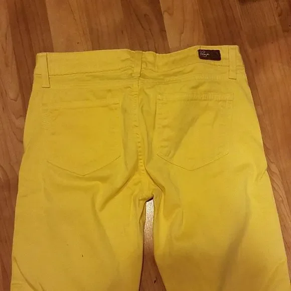 PAIGE DENIUM JEANS PEG SKINNY YELLOW 27 - Picture 8 of 10